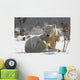 Mother Polar Bear Playing With Her Cub Wall Mural