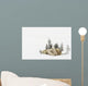 Polar Bear Mother And Her Cubs Playing Wall Mural