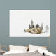 Polar Bear Mother And Her Cubs Playing Wall Mural