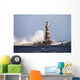 Waves Crashing Against Roker Lighthouse Wall Mural