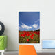 Field Full Of Red Flowers Wall Mural