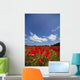 Field Full Of Red Flowers Wall Mural
