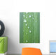 Drops Of Water On A Green Leaf Wall Mural