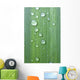 Drops Of Water On A Green Leaf Wall Mural