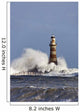 Waves Crashing Against Roker Lighthouse Wall Mural