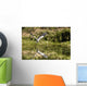 A Grey Heron Landing On Water Wall Mural