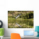 A Grey Heron Landing On Water Wall Mural