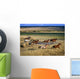 Cowboy Riding With Herd Of Horses Wall Mural