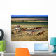 Cowboy Riding With Herd Of Horses Wall Mural