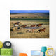 Cowboy Riding With Herd Of Horses Wall Mural