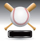 baseball with bats nameplate Wall Mural