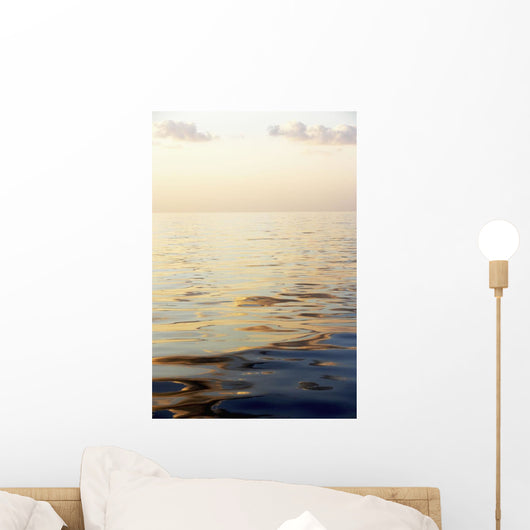 Calm Sea Surface With Sunset, Low Angle View Wall Mural