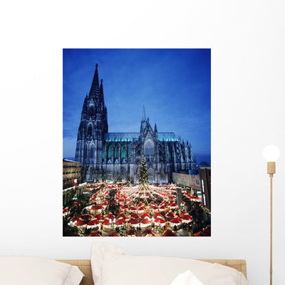 Cologne Cathedral and Christmas Wall Mural shown on a wall