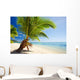 Small palm tree hanging over stunning lagoon Wall Mural