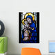 Stained Glass Window With Mother and Child Wall Mural