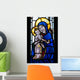 Stained Glass Window With Mother and Child Wall Mural
