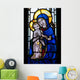 Stained Glass Window With Mother and Child Wall Mural