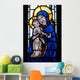 Stained Glass Window With Mother and Child Wall Mural