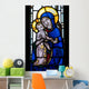 Stained Glass Window With Mother and Child Wall Mural
