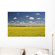 Flowering Canola Field With Clouds Overhead Wall Mural