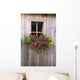 Wooden Shed With A Flower Box Under The Window Wall Mural