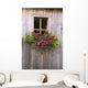Wooden Shed With A Flower Box Under The Window Wall Mural