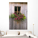 Wooden Shed With A Flower Box Under The Window Wall Mural