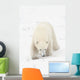 Curious Young Polar Bear Exploring Wall Mural