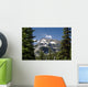 Mountain Peak Framed Between Trees Under A Blue Sky Wall Mural