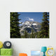 Mountain Peak Framed Between Trees Under A Blue Sky Wall Mural
