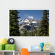 Mountain Peak Framed Between Trees Under A Blue Sky Wall Mural