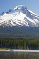 Boating In Trillium Lake With Mount Hood Wall Mural