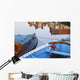 Fishing Boats And Reflection Of Houses In Harbor, Blakeney Wall Mural