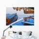 Fishing Boats And Reflection Of Houses In Harbor, Blakeney Wall Mural