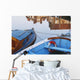 Fishing Boats And Reflection Of Houses In Harbor, Blakeney Wall Mural