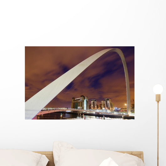Looking Over The Tyne At Dusk Wall Mural
