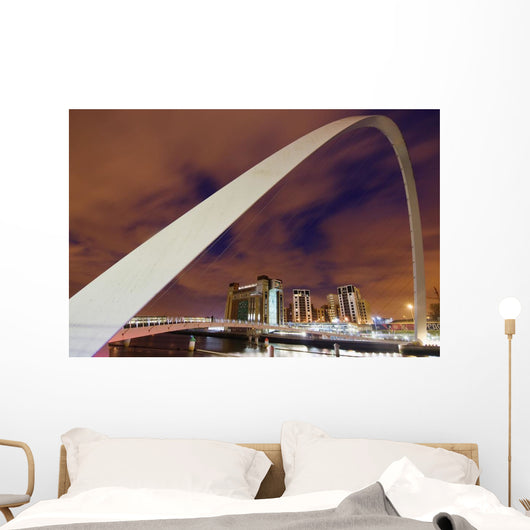 Looking Over The Tyne At Dusk Wall Mural