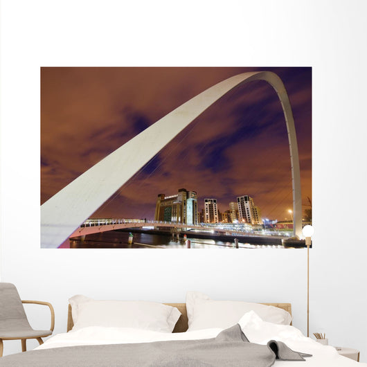 Looking Over The Tyne At Dusk Wall Mural