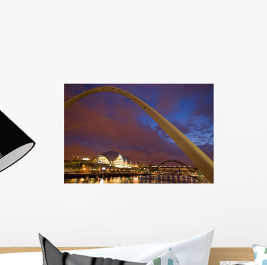 Looking Up The Tyne At Dusk Wall Mural