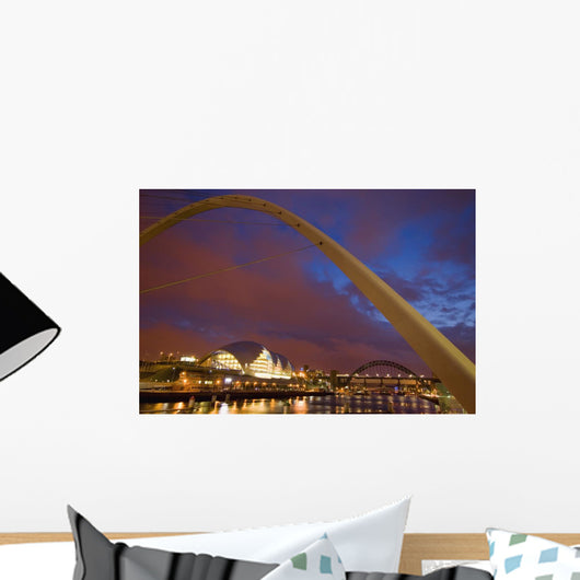 Looking Up The Tyne At Dusk Wall Mural