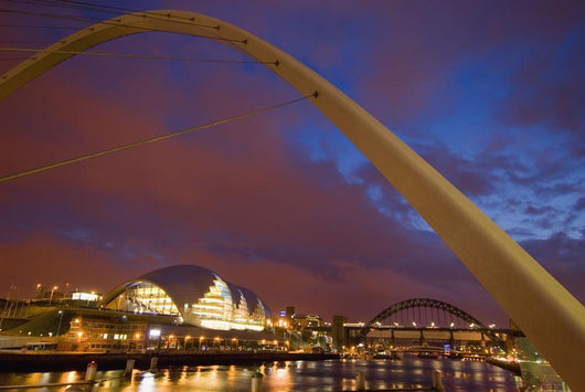 Looking Up The Tyne At Dusk Wall Mural