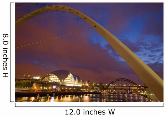 Looking Up The Tyne At Dusk Wall Mural