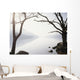 Snowy Trees with Sunrise on the Horizon Wall Mural