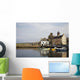 Village Houses And Boats In Harbor Wall Mural