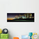 Rollercoaster And Ferris Wheel At Dusk On The Santa Monica Pier Wall Mural