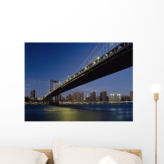 Looking Along Manhattan Bridge At Dusk Wall Mural