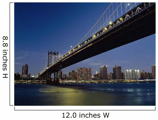 Looking Along Manhattan Bridge At Dusk Wall Mural