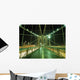 Looking Along Walkway On The Brooklyn Bridge At Night Wall Mural