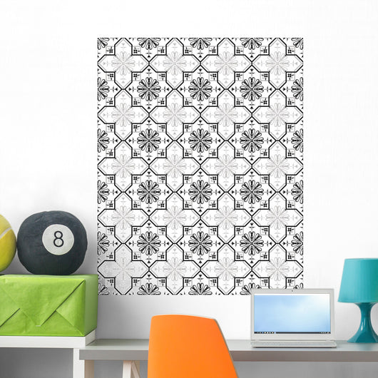 Gray Seamless Wallpaper Wall Decal Design 2