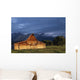 Sunrise On Old Wooden Barn On Farm, Moulton Barn Wall Mural